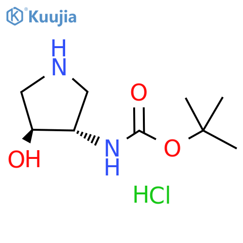 tert-butyl N-[trans-4-hydroxypyrrolidin-3-yl]carbamate Hydrochloride structure
