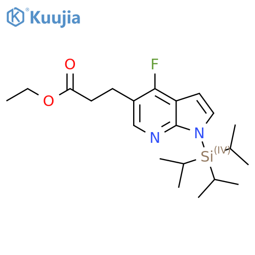 Ethyl 3-{4-fluoro-1-[tris(propan-2-yl)silyl]-1H-pyrrolo[2,3-b]pyridin-5-yl}propanoate structure