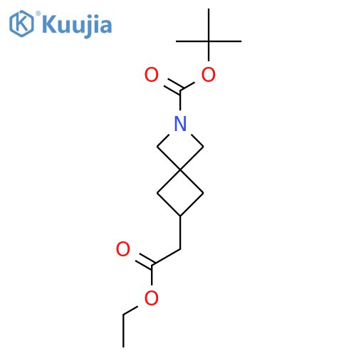 tert-butyl 6-(2-ethoxy-2-oxo-ethyl)-2-azaspiro[3.3]heptane-2-carboxylate structure
