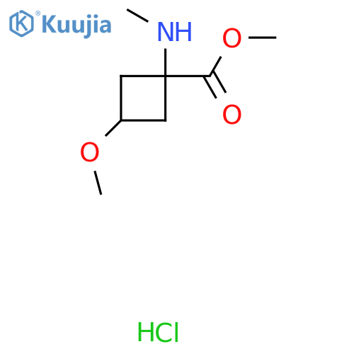 Methyl 3-methoxy-1-(methylamino)cyclobutane-1-carboxylate hydrochloride structure