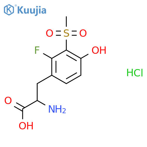 2-amino-3-(2-fluoro-4-hydroxy-3-methanesulfonylphenyl)propanoic acid hydrochloride structure