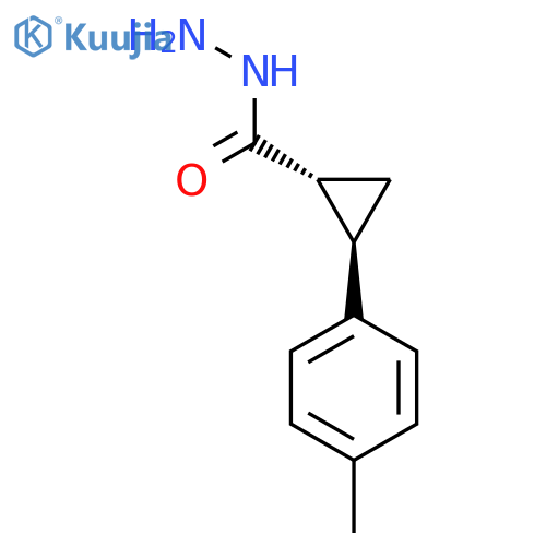 rac-(1R,2R)-2-(4-methylphenyl)cyclopropane-1-carbohydrazide, trans structure