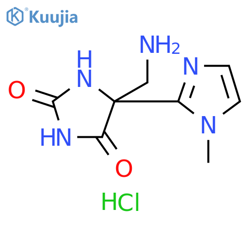 5-(aminomethyl)-5-(1-methylimidazol-2-yl)imidazolidine-2,4-dione;dihydrochloride structure
