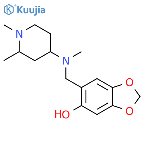 6-{(1,2-dimethylpiperidin-4-yl)(methyl)aminomethyl}-1,3-dioxaindan-5-ol structure