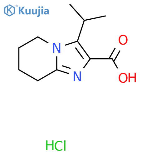 3-(propan-2-yl)-5H,6H,7H,8H-imidazo1,2-apyridine-2-carboxylic acid hydrochloride structure