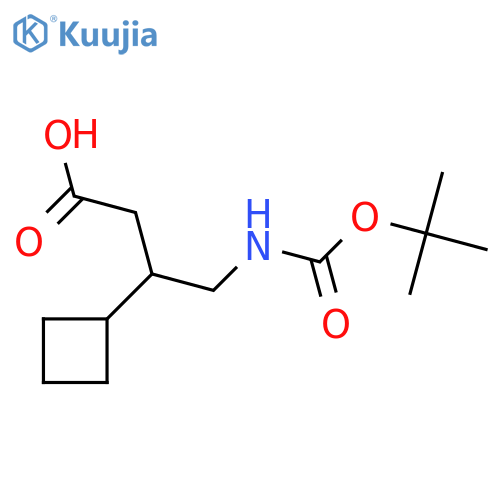 4-{(tert-butoxy)carbonylamino}-3-cyclobutylbutanoic acid structure