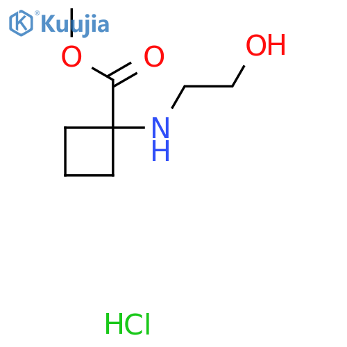 methyl 1-(2-hydroxyethyl)aminocyclobutane-1-carboxylate hydrochloride structure