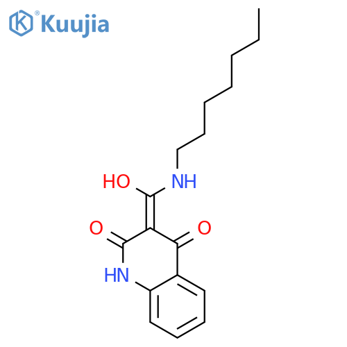 (3E)-3-[(heptylamino)(hydroxy)methylidene]quinoline-2,4(1H,3H)-dione structure