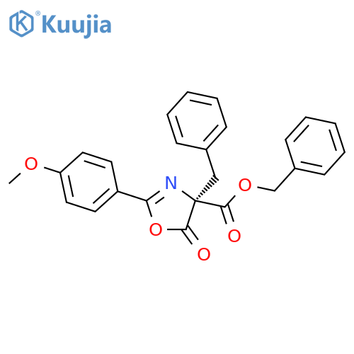 4-Oxazolecarboxylic acid, 4,5-dihydro-2-(4-methoxyphenyl)-5-oxo-4-(phenylmethyl)-, phenylmethyl ester, (4S)- structure