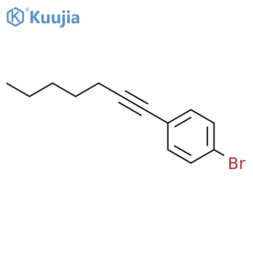 Benzene, 1-bromo-4-(1-heptynyl)- structure