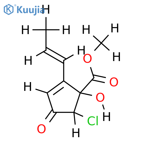 Me ester-(1S, 5R, E)-5-Chloro-1-hydroxy-4-oxo-2-(2-propenyl)-2-cyclopentene-1-carboxylic acid structure