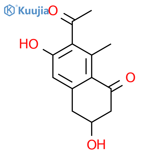 (R)-7-acetyl-3,6-dihydroxy-8-methyl-3,4-dihydronaphthalen-1(2H)-one structure