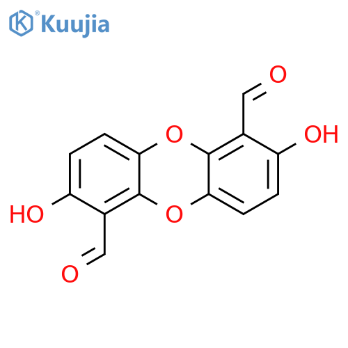 Dibenzo[b,e][1,4]dioxin-1,6-dicarboxaldehyde, 2,7-dihydroxy- structure