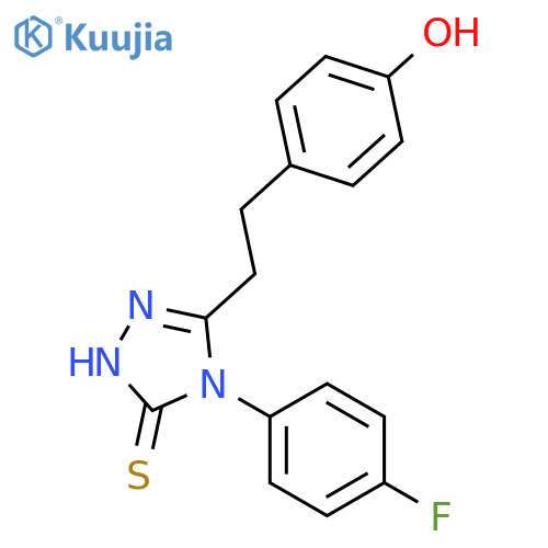3H-1,2,4-Triazole-3-thione,4-(4-fluorophenyl)-2,4-dihydro-5-[2-(4-hydroxyphenyl)ethyl]- structure
