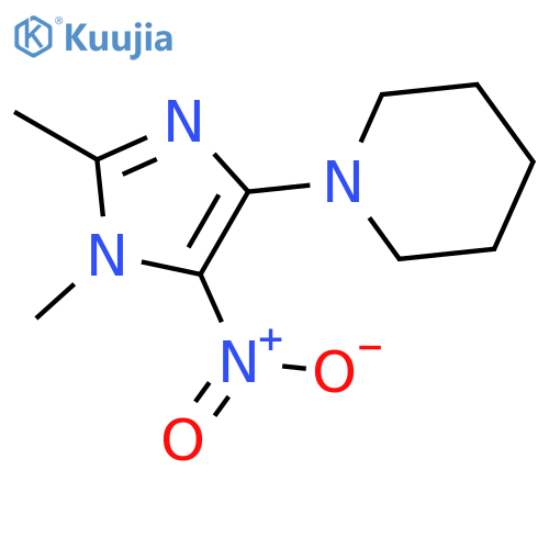 Piperidine, 1-(1,2-dimethyl-5-nitro-1H-imidazol-4-yl)- structure
