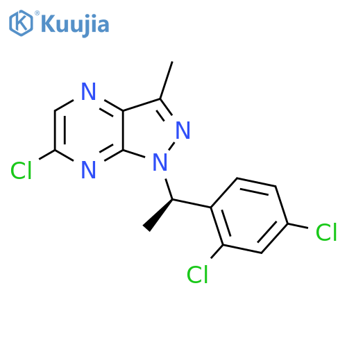 6-chloro-1-[(1R)-1-(2,4-dichlorophenyl)ethyl]-3-methyl-pyrazolo[3,4-b]pyrazine structure