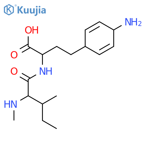 4-(4-aminocyclohexa-2,5-dien-1-yl)-2-[(N-methylisoleucyl)amino]butanoic acid structure