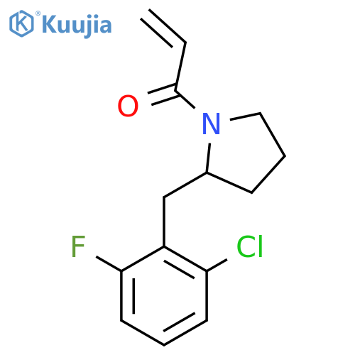 1-[2-[(2-Chloro-6-fluorophenyl)methyl]pyrrolidin-1-yl]prop-2-en-1-one structure