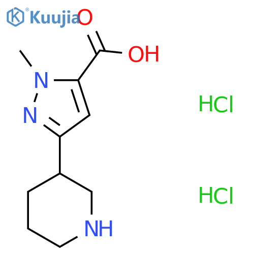 1-methyl-3-(piperidin-3-yl)-1H-pyrazole-5-carboxylic acid dihydrochloride structure