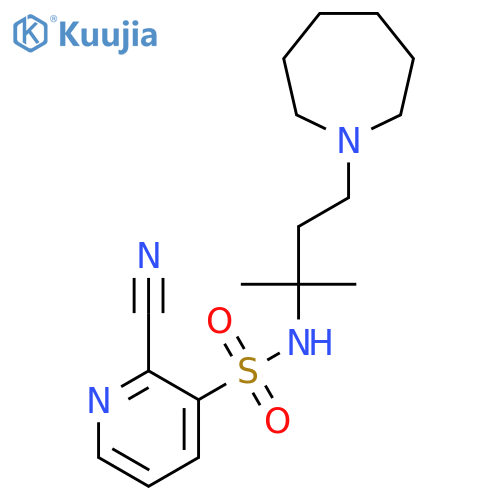 N-[4-(azepan-1-yl)-2-methylbutan-2-yl]-2-cyanopyridine-3-sulfonamide structure