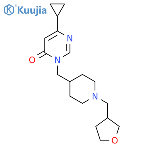 6-cyclopropyl-3-({1-(oxolan-3-yl)methylpiperidin-4-yl}methyl)-3,4-dihydropyrimidin-4-one structure