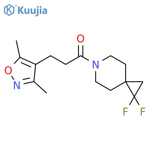 1-{1,1-difluoro-6-azaspiro2.5octan-6-yl}-3-(3,5-dimethyl-1,2-oxazol-4-yl)propan-1-one structure