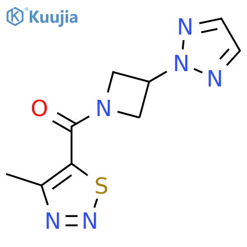 4-methyl-5-[3-(2H-1,2,3-triazol-2-yl)azetidine-1-carbonyl]-1,2,3-thiadiazole structure