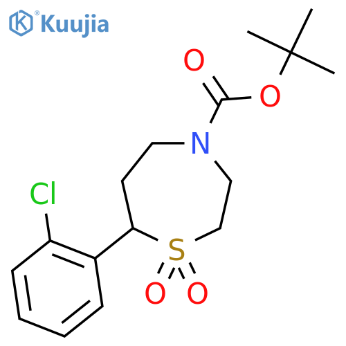 tert-butyl 7-(2-chlorophenyl)-1,1-dioxo-1lambda6,4-thiazepane-4-carboxylate structure