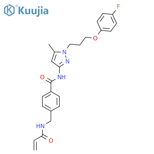 N-[1-[3-(4-Fluorophenoxy)propyl]-5-methylpyrazol-3-yl]-4-[(prop-2-enoylamino)methyl]benzamide structure