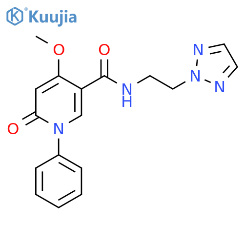 4-methoxy-6-oxo-1-phenyl-N-2-(2H-1,2,3-triazol-2-yl)ethyl-1,6-dihydropyridine-3-carboxamide structure