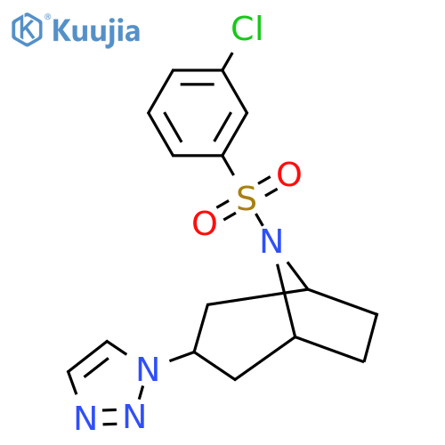 8-(3-chlorobenzenesulfonyl)-3-(1H-1,2,3-triazol-1-yl)-8-azabicyclo[3.2.1]octane structure