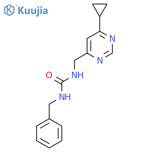 1-benzyl-3-[(6-cyclopropylpyrimidin-4-yl)methyl]urea structure