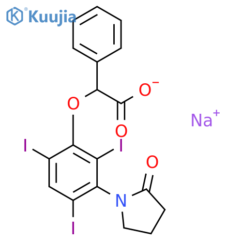 sodium phenyl[2,4,6-triiodo-3-(2-oxopyrrolidin-1-yl)phenoxy]acetate structure