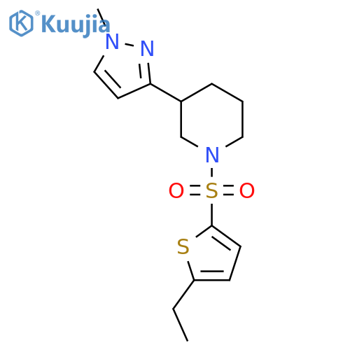 1-(5-ethylthiophen-2-yl)sulfonyl-3-(1-methyl-1H-pyrazol-3-yl)piperidine structure