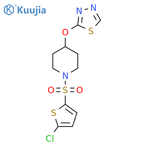 1-(5-chlorothiophen-2-yl)sulfonyl-4-(1,3,4-thiadiazol-2-yloxy)piperidine structure