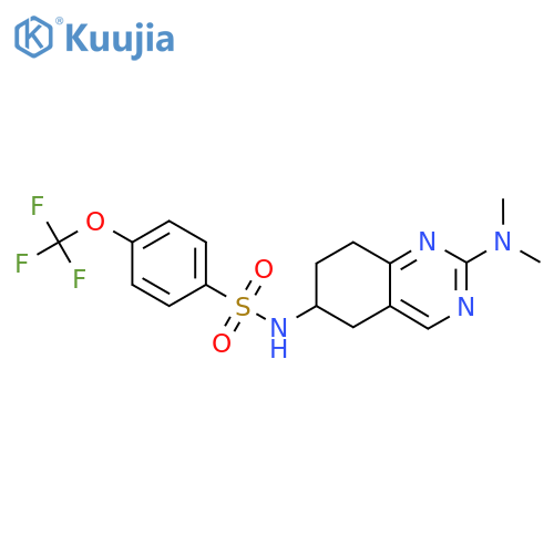 N-[2-(dimethylamino)-5,6,7,8-tetrahydroquinazolin-6-yl]-4-(trifluoromethoxy)benzene-1-sulfonamide structure