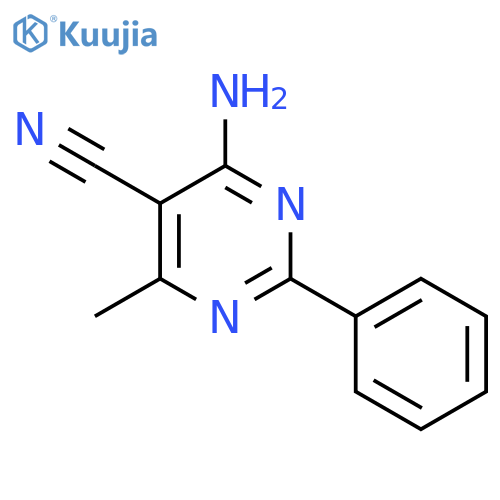 5-Pyrimidinecarbonitrile, 4-amino-6-methyl-2-phenyl- structure