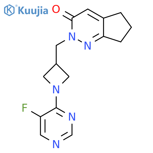 2-{1-(5-fluoropyrimidin-4-yl)azetidin-3-ylmethyl}-2H,3H,5H,6H,7H-cyclopentacpyridazin-3-one structure
