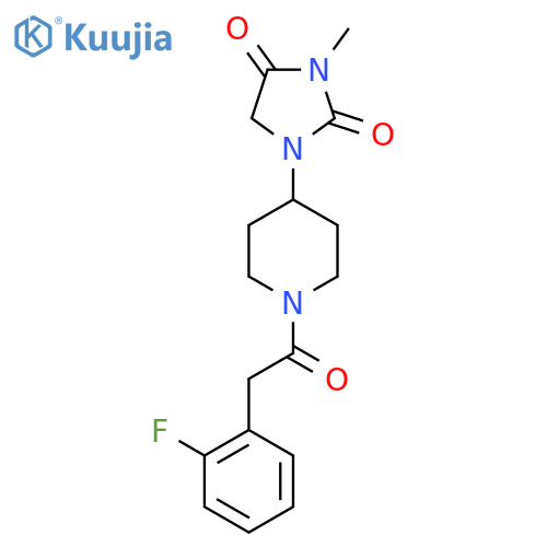 1-{1-2-(2-fluorophenyl)acetylpiperidin-4-yl}-3-methylimidazolidine-2,4-dione structure