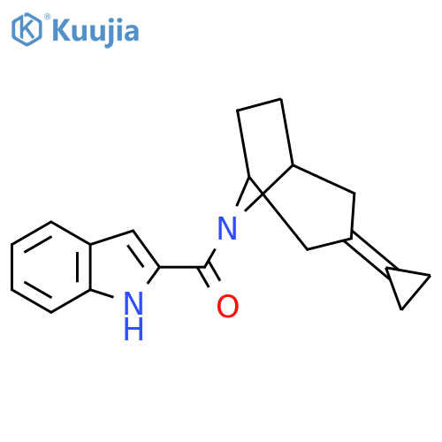 2-{3-cyclopropylidene-8-azabicyclo[3.2.1]octane-8-carbonyl}-1H-indole structure