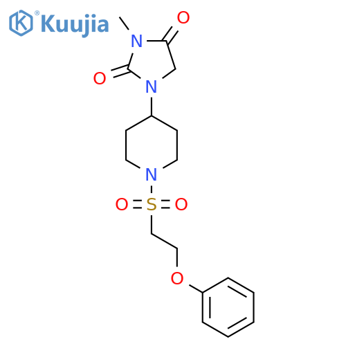 3-methyl-1-[1-(2-phenoxyethanesulfonyl)piperidin-4-yl]imidazolidine-2,4-dione structure