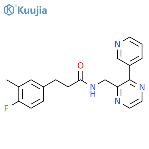 3-(4-fluoro-3-methylphenyl)-N-{3-(pyridin-3-yl)pyrazin-2-ylmethyl}propanamide structure
