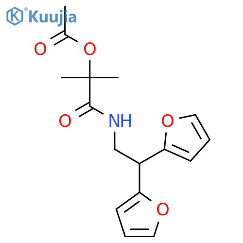 1-{[2,2-bis(furan-2-yl)ethyl]carbamoyl}-1-methylethyl acetate structure