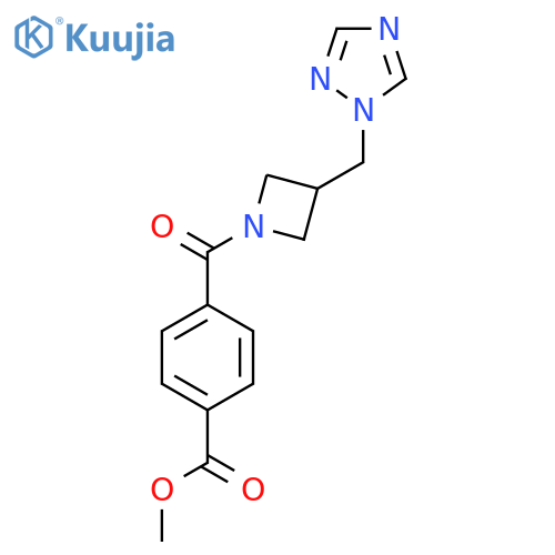 methyl 4-{3-[(1H-1,2,4-triazol-1-yl)methyl]azetidine-1-carbonyl}benzoate structure