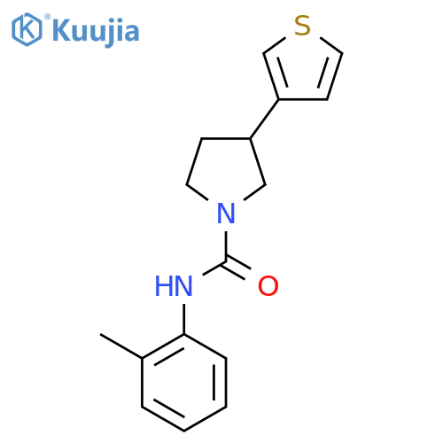 N-(2-methylphenyl)-3-(thiophen-3-yl)pyrrolidine-1-carboxamide structure