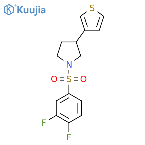 1-(3,4-difluorobenzenesulfonyl)-3-(thiophen-3-yl)pyrrolidine structure