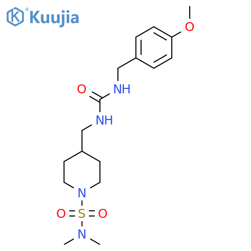 3-{1-(dimethylsulfamoyl)piperidin-4-ylmethyl}-1-(4-methoxyphenyl)methylurea structure