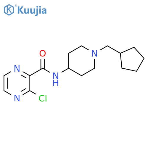 3-Chloro-N-[1-(cyclopentylmethyl)-4-piperidinyl]-2-pyrazinecarboxamide structure