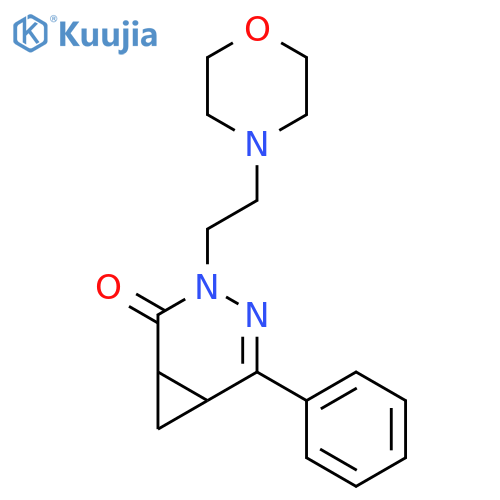 3-[2-(morpholin-4-yl)ethyl]-5-phenyl-3,4-diazabicyclo[4.1.0]hept-4-en-2-one structure