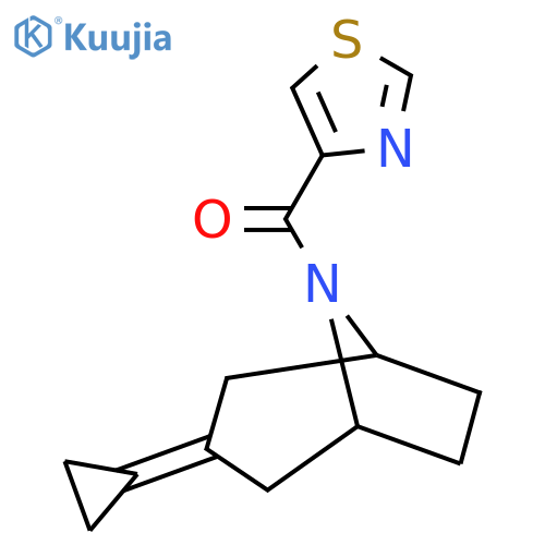3-cyclopropylidene-8-(1,3-thiazole-4-carbonyl)-8-azabicyclo[3.2.1]octane structure